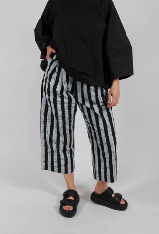 Soda Print Wide Leg Trousers in Small Stripe