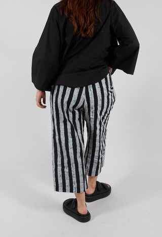 Soda Print Wide Leg Trousers in Small Stripe