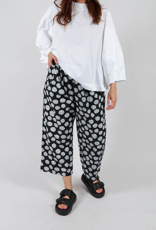 Soda Print Wide Leg Trousers in Polka Dot