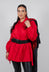 Crinkled Oversized Shirt in Blaze Red