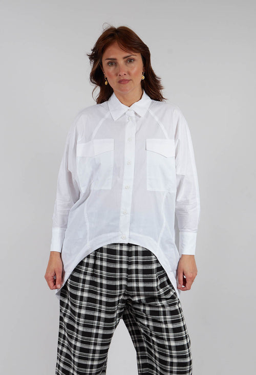 Cotton Hi-Low Shirt in White