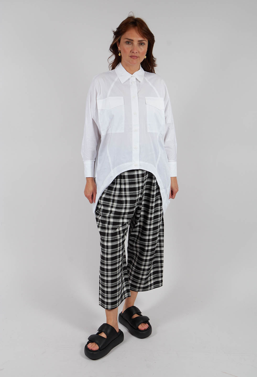 Cotton Hi-Low Shirt in White