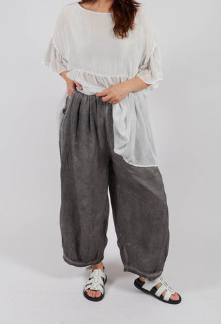 Sheer Finish Harem Trousers in Silver