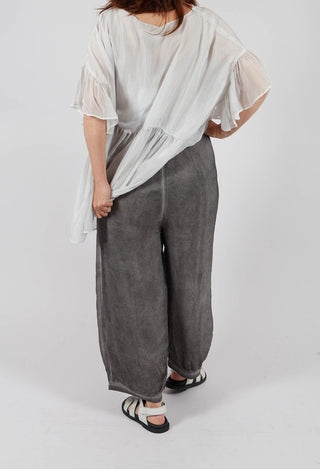 Sheer Finish Harem Trousers in Silver