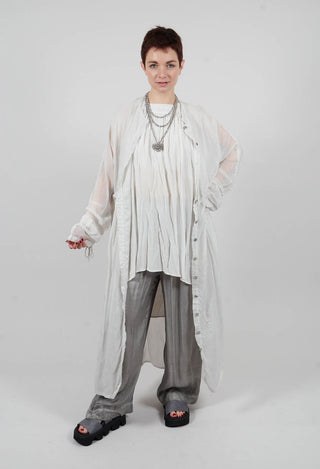 Sheer Drawstring Over-Dress in Ice