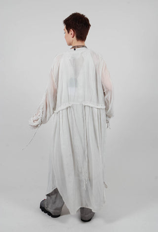 Sheer Drawstring Over-Dress in Ice