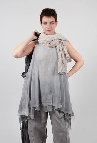 Asymmetrical Sheer Finish Top in Silver