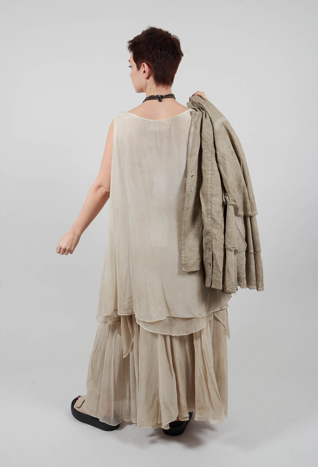 Asymmetrical Sheer Finish Top in Gold