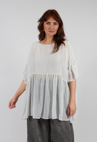 Babydoll Flutter Top in Ice