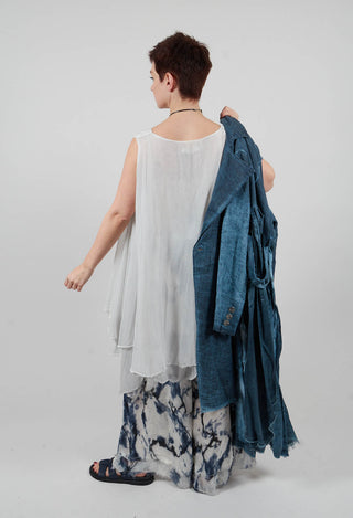 Asymmetrical Sheer Finish Top in Ice