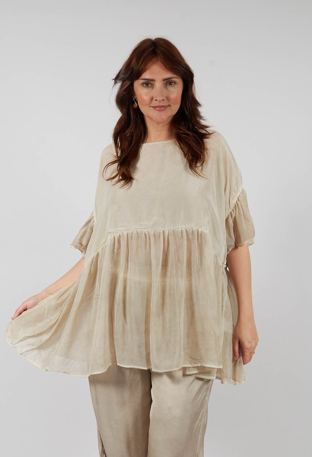 Babydoll Flutter Top in Gold