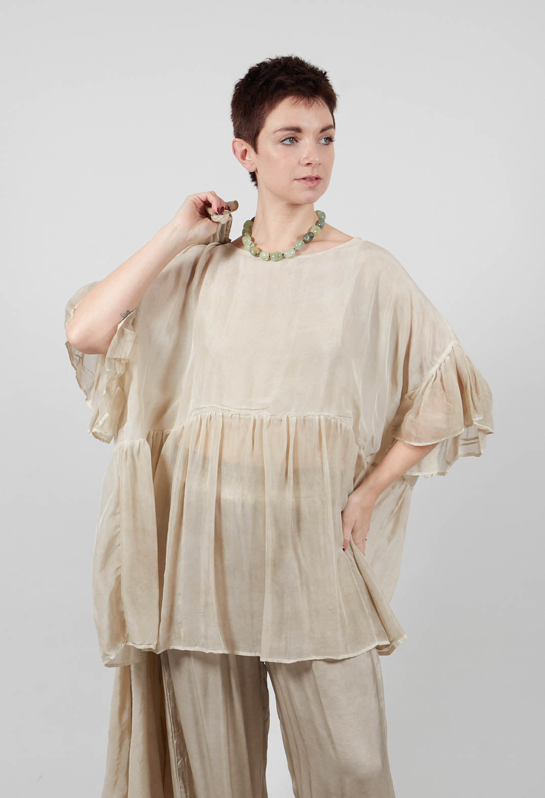 Babydoll Flutter Top in Gold