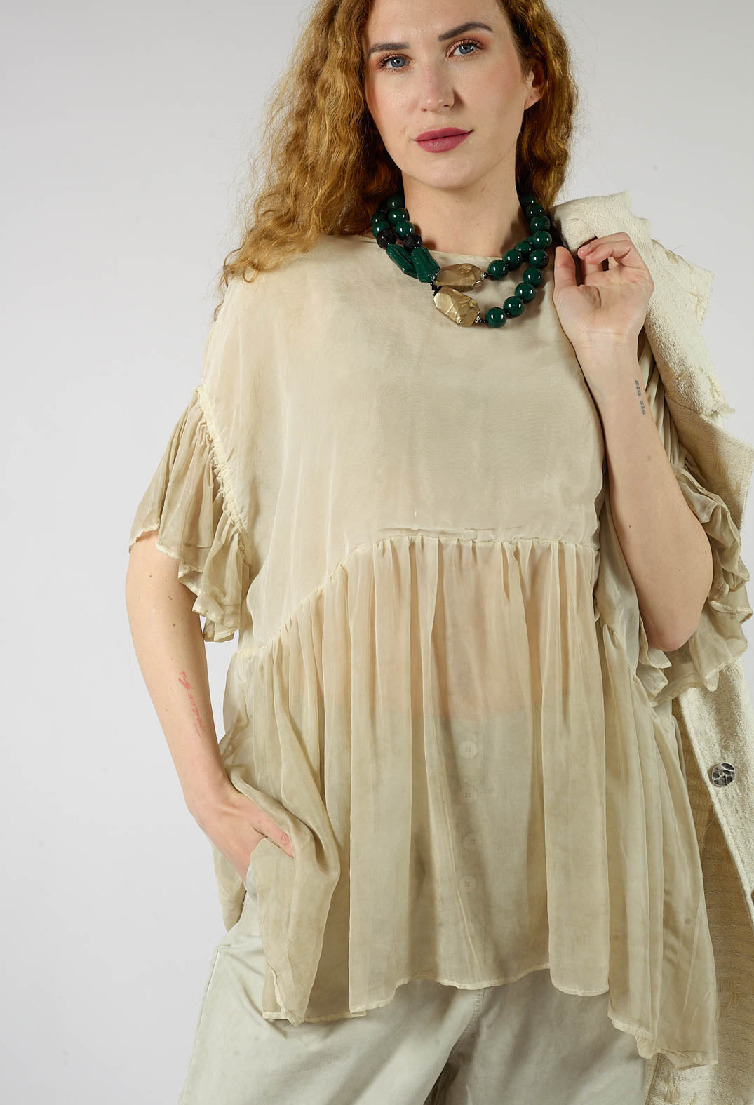 Babydoll Flutter Top in Gold