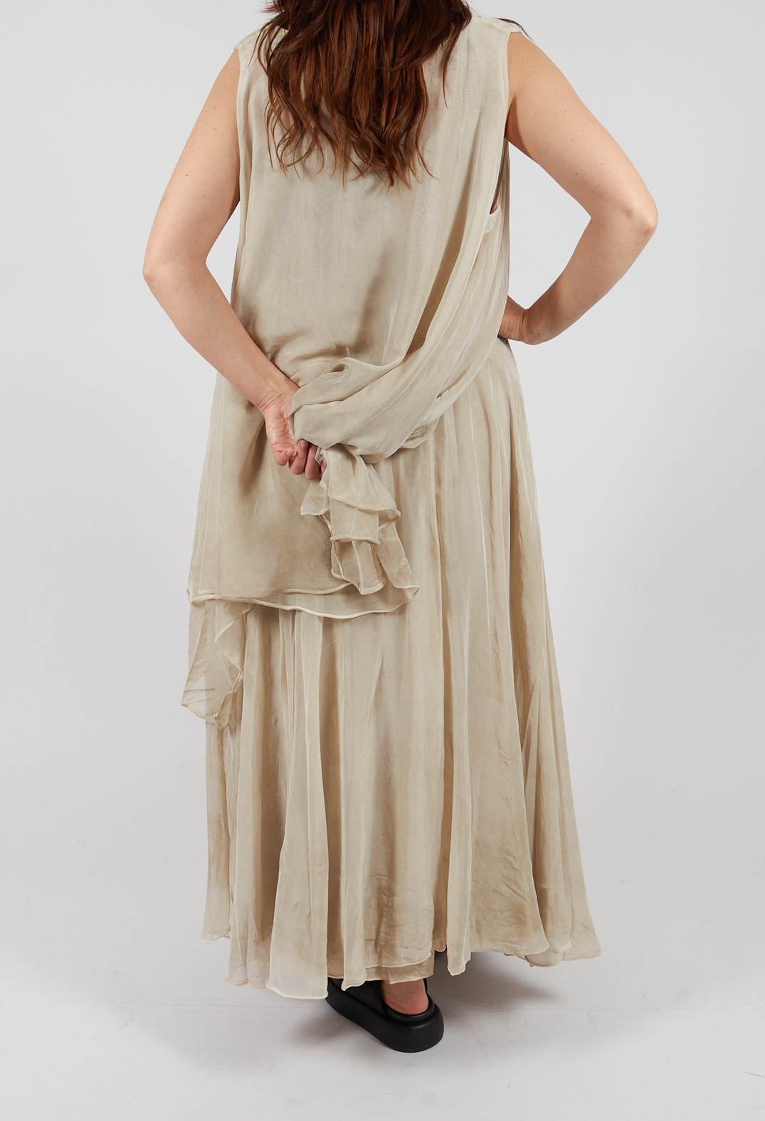 Raw Edge Circle Skirt in Gold