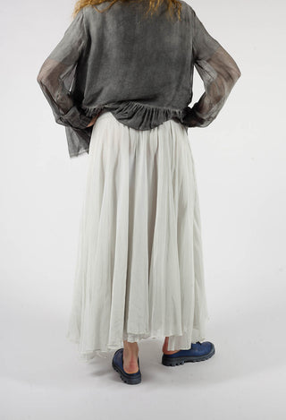Raw Edge Circle Skirt in Ice