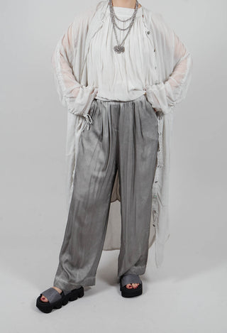 Dart Hem Trousers in Silver