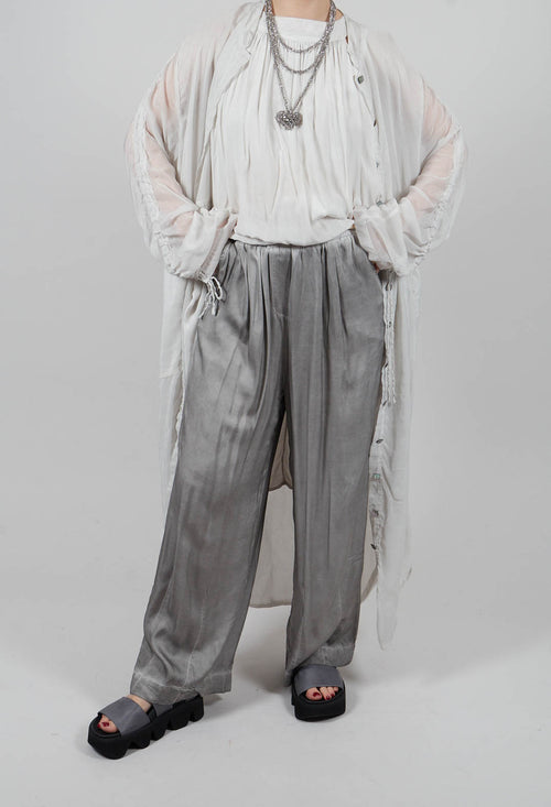 Dart Hem Trousers in Silver