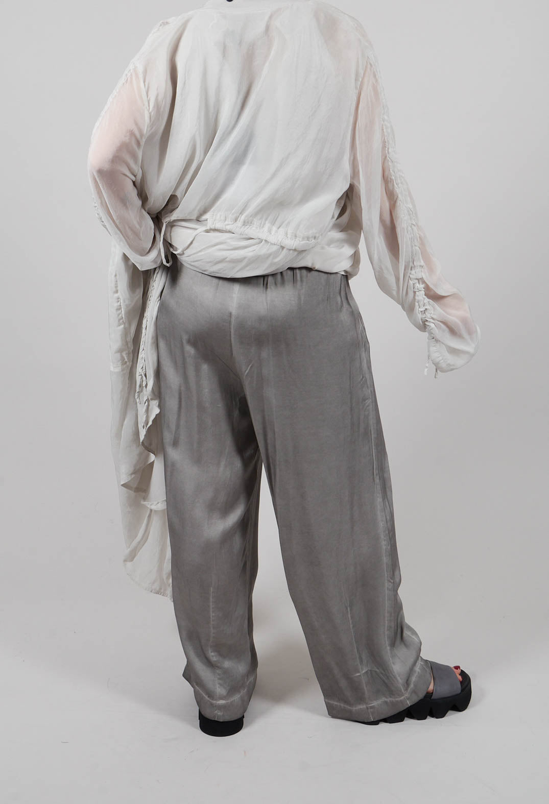 Dart Hem Trousers in Silver