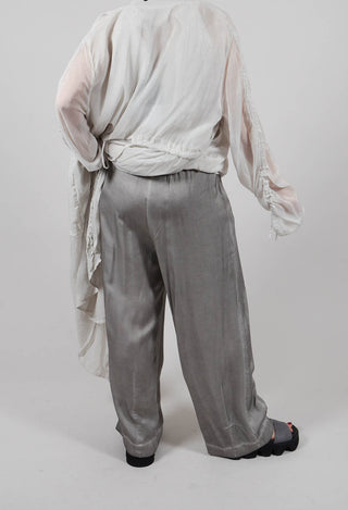 Dart Hem Trousers in Silver