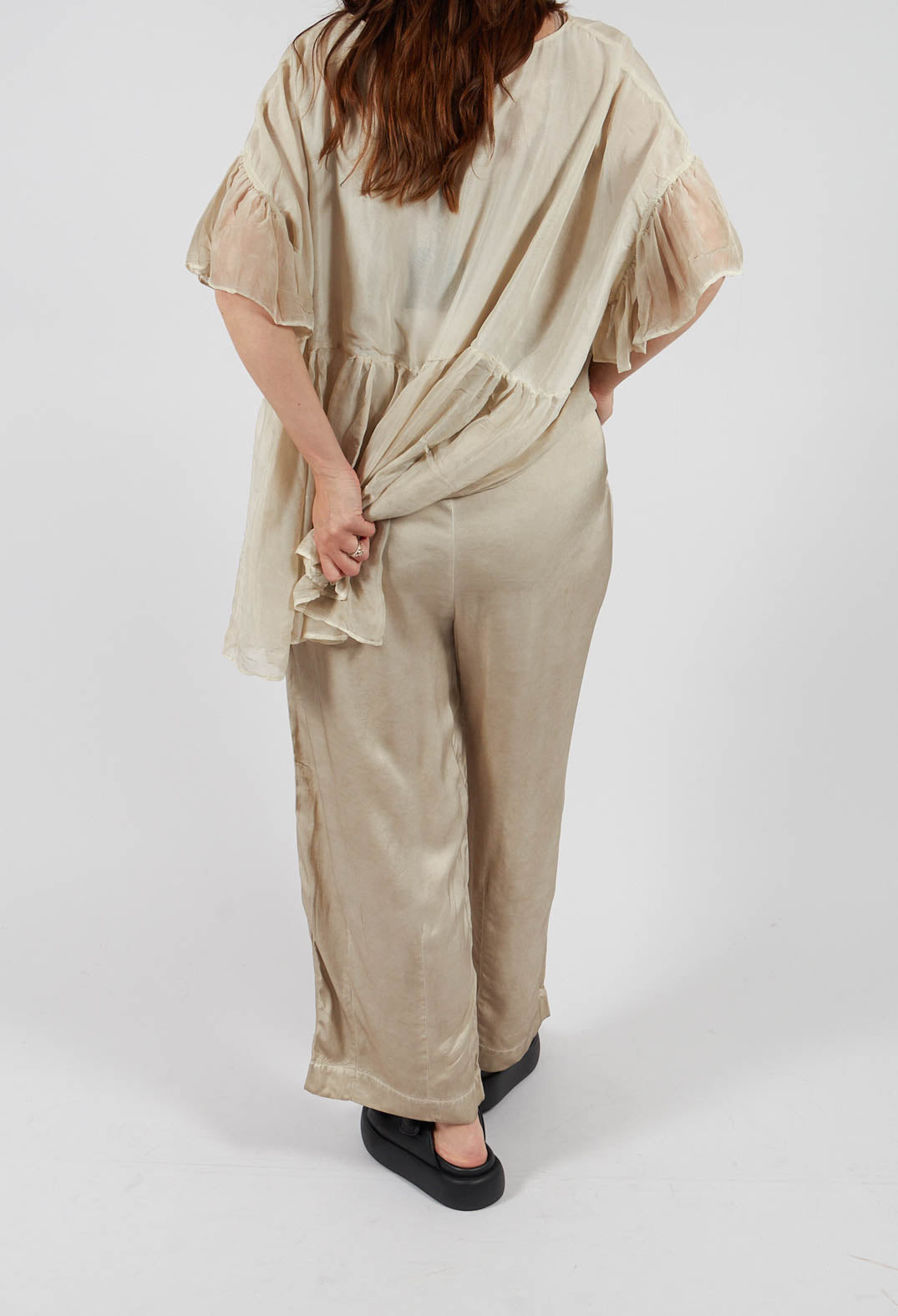 Dart Hem Trousers in Gold