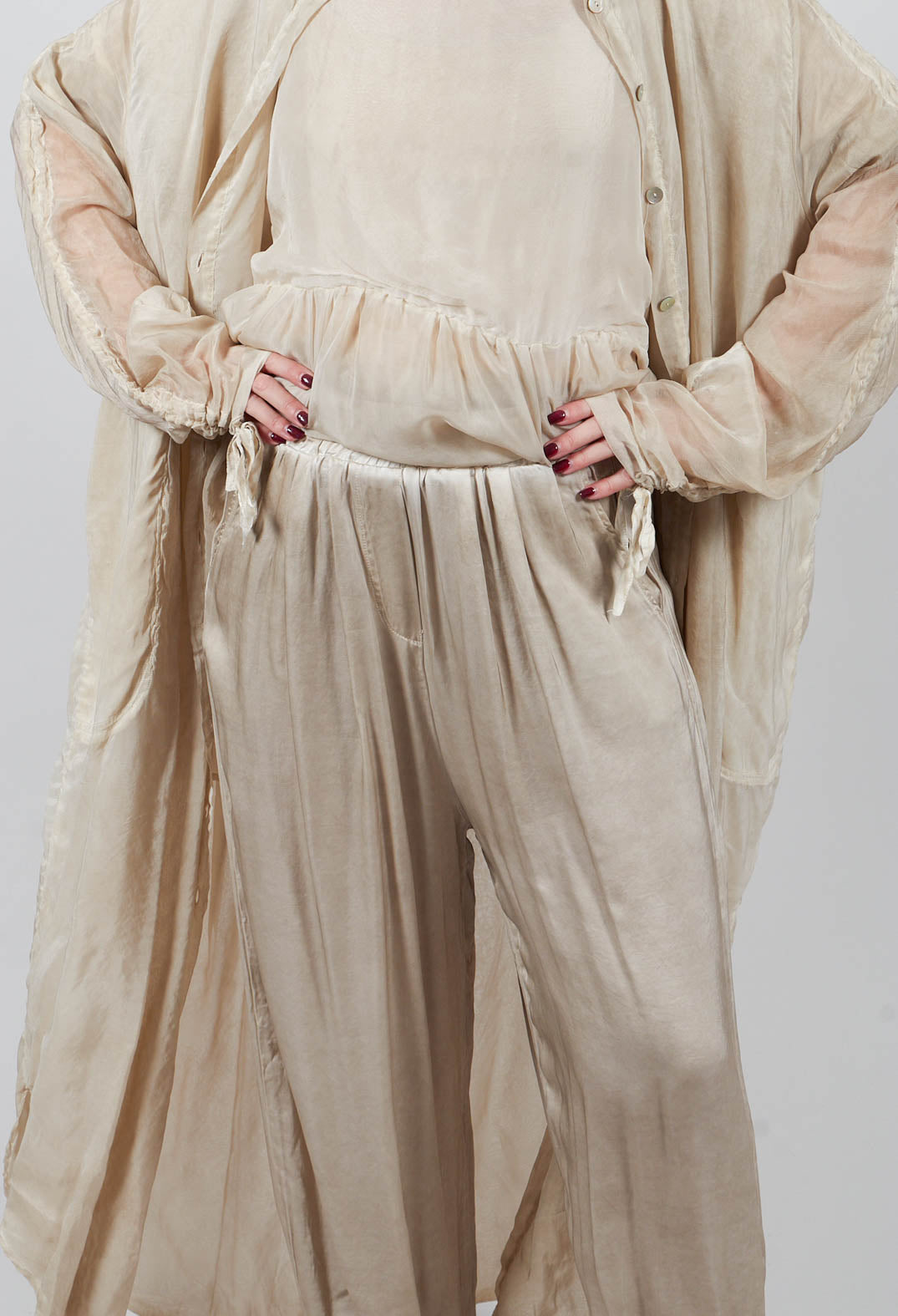 Dart Hem Trousers in Gold