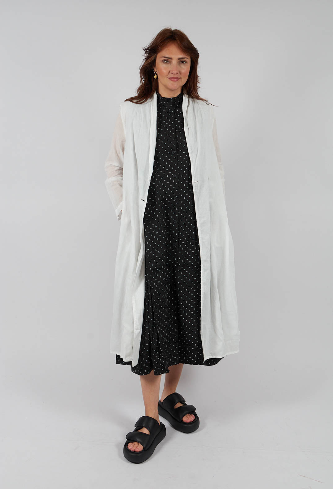 Double Breasted Duster Coat in Ice