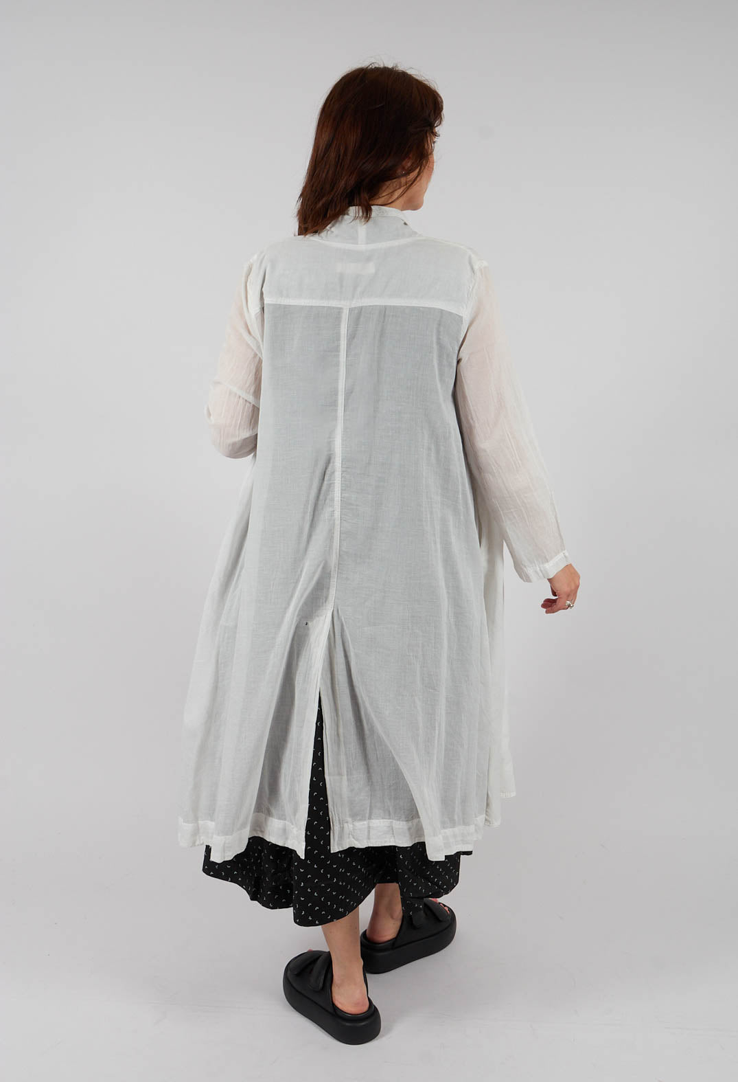 Double Breasted Duster Coat in Ice