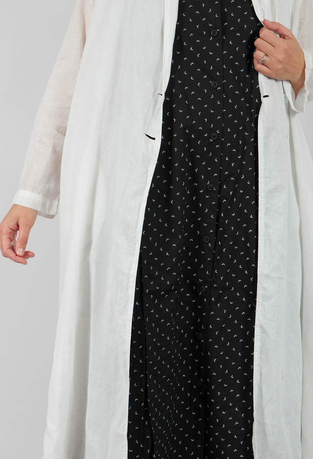 Double Breasted Duster Coat in Ice