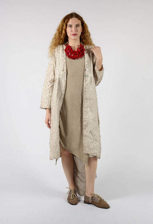 Fringe Kimono Duster Coat in Ice