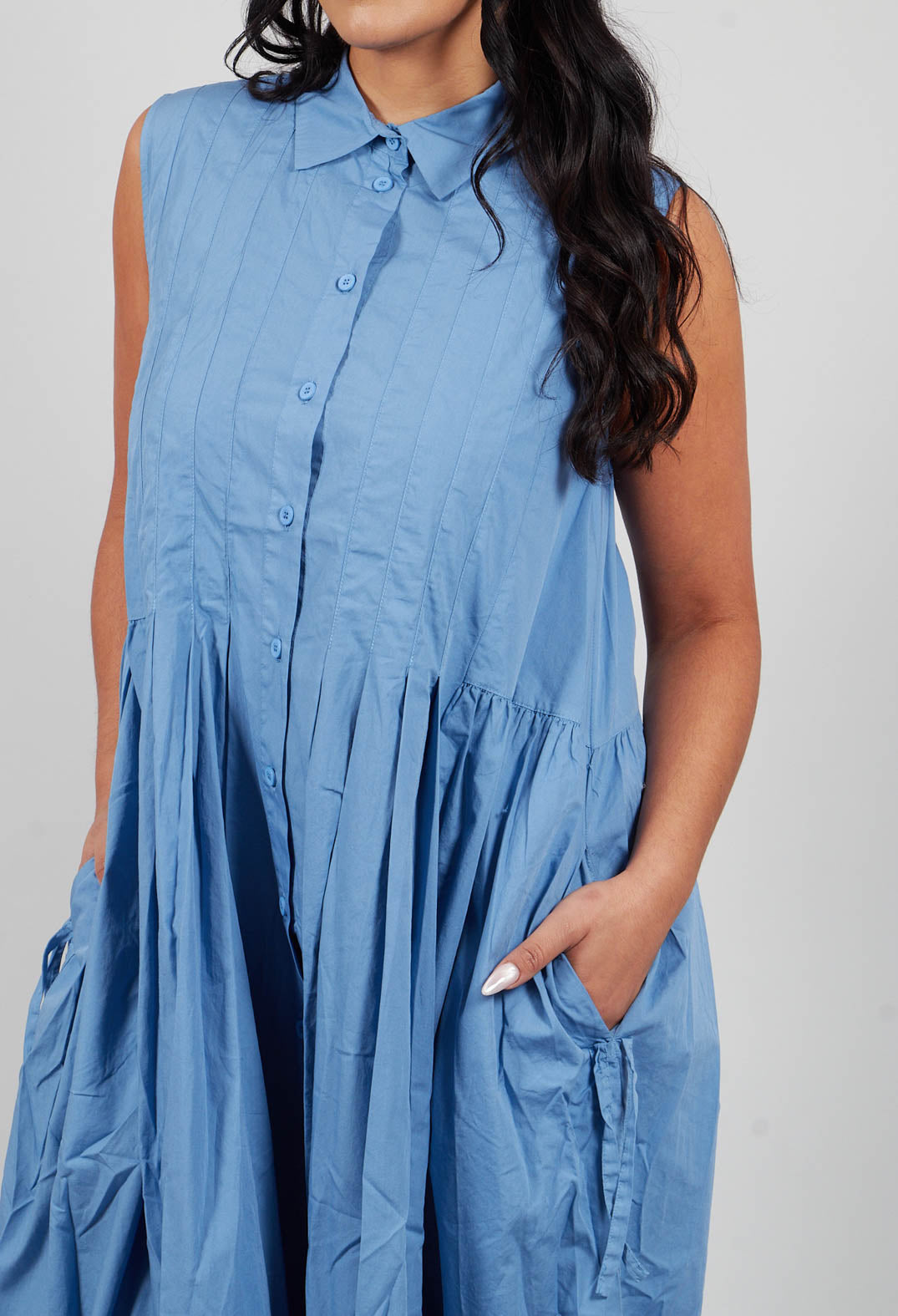 Darted Tier Sleeveless Dress in Riverside