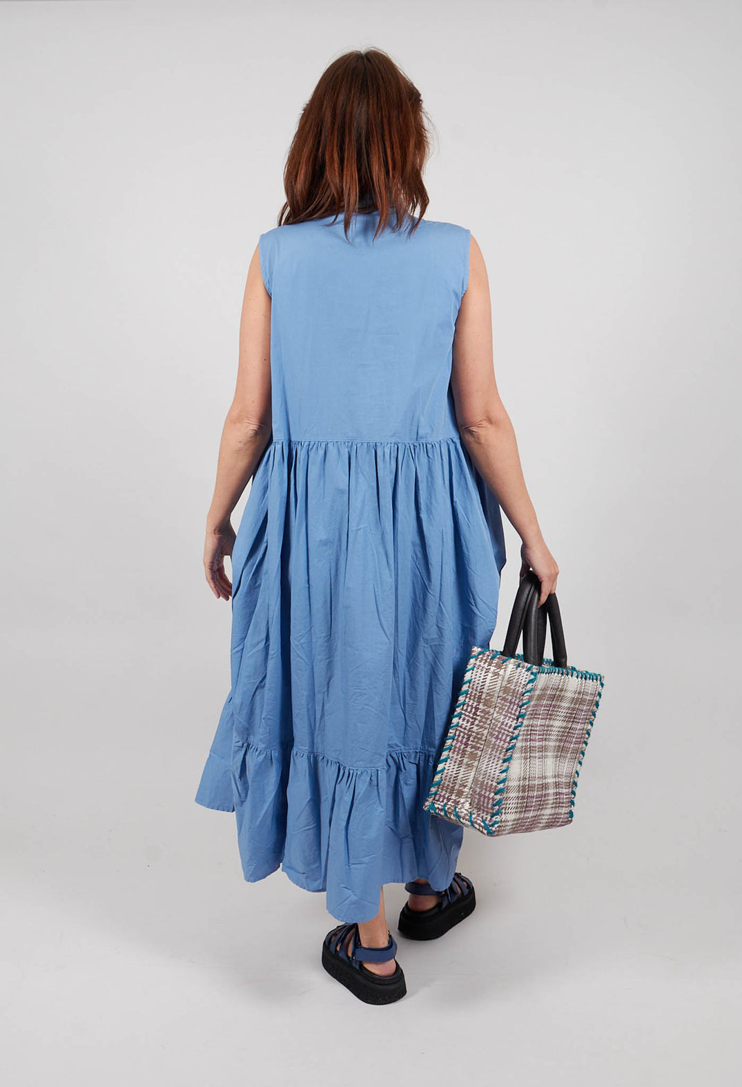 Darted Tier Sleeveless Dress in Riverside