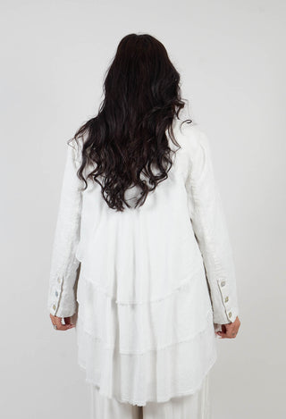 Linen-Muslin Swing Jacket in Ice