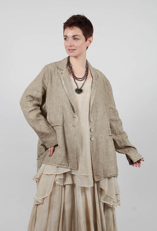 Linen-Muslin Swing Jacket in Rope