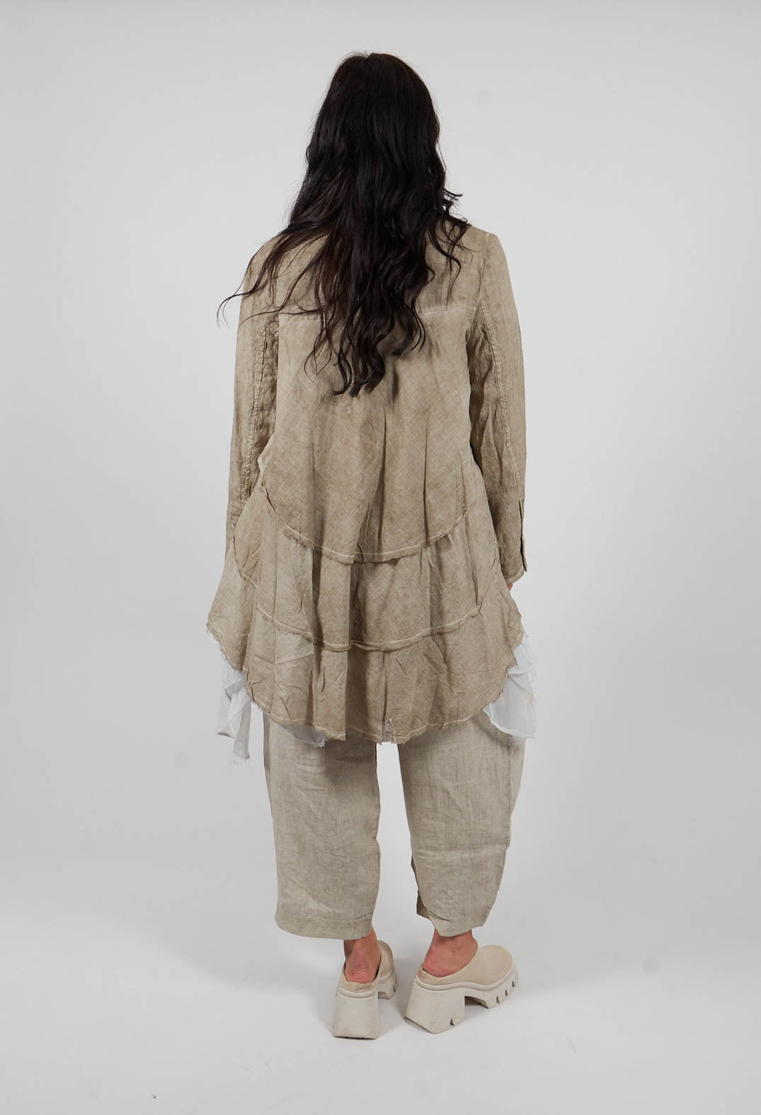 Linen-Muslin Swing Jacket in Rope