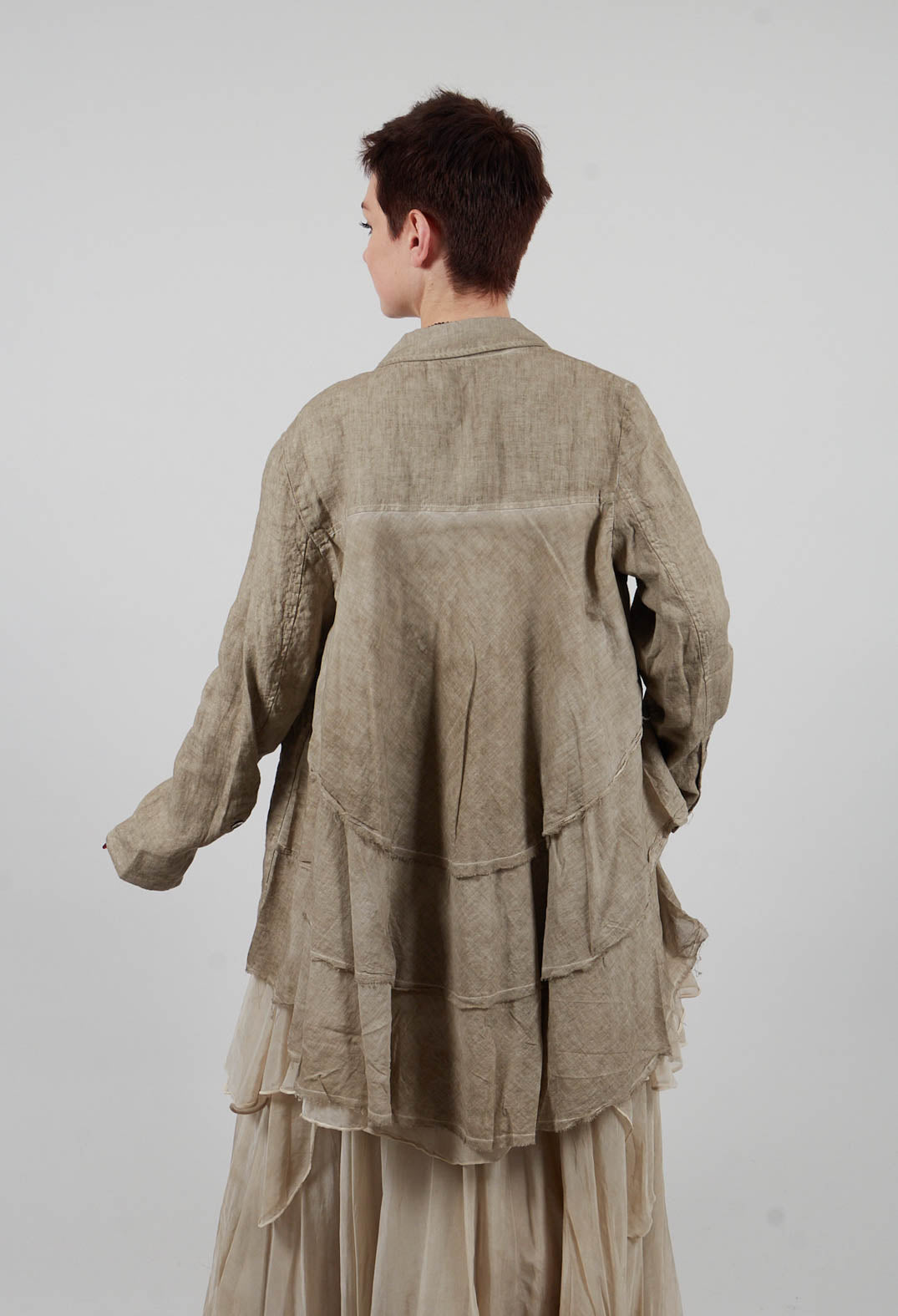 Linen-Muslin Swing Jacket in Rope
