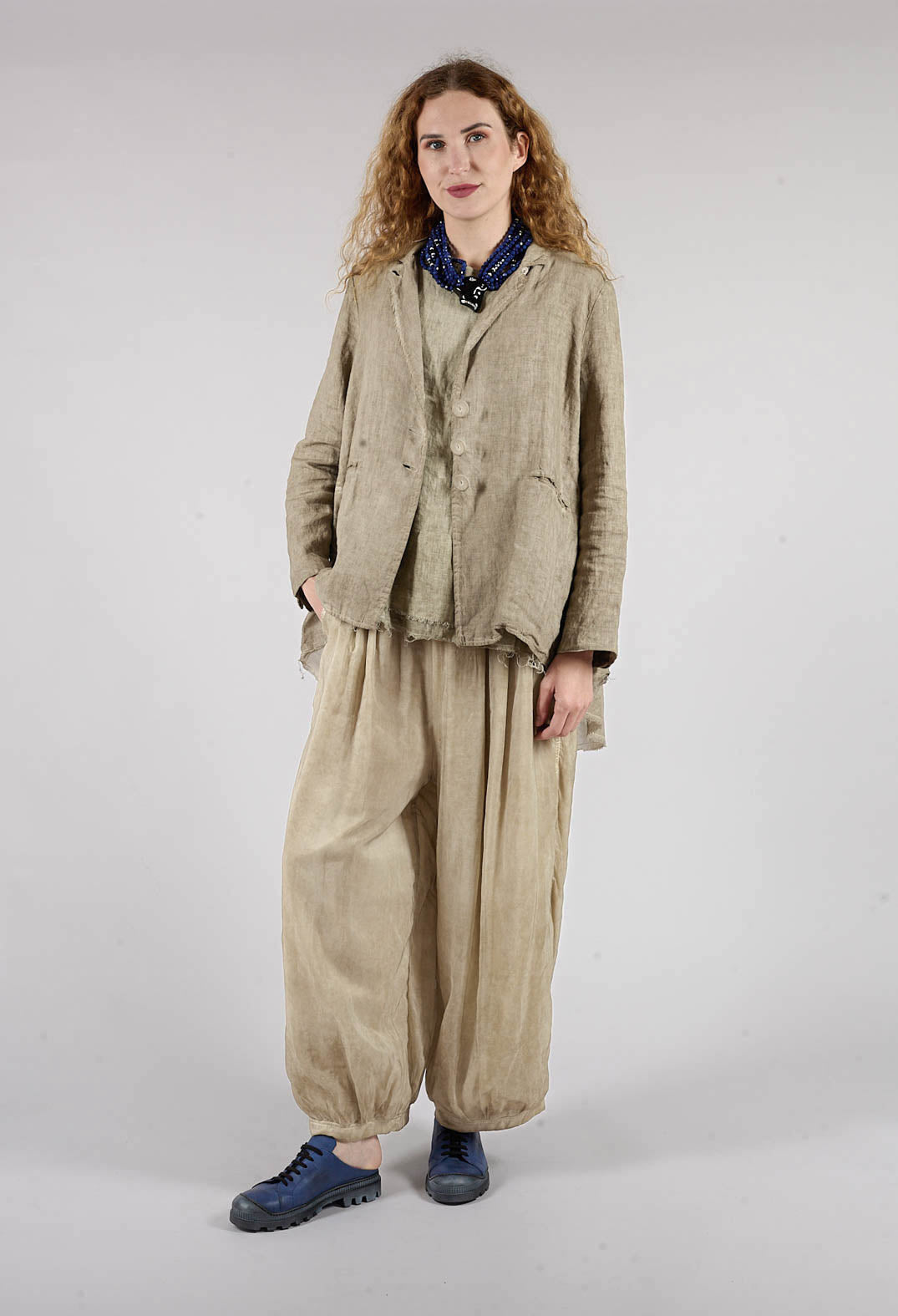 Sheer Finish Harem Trousers in Gold