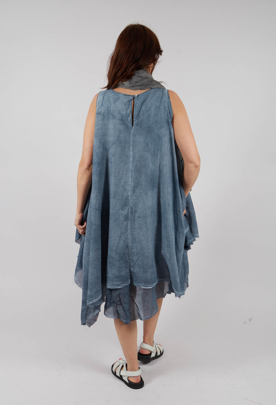 Double Layer Tunic Tank in Indigo