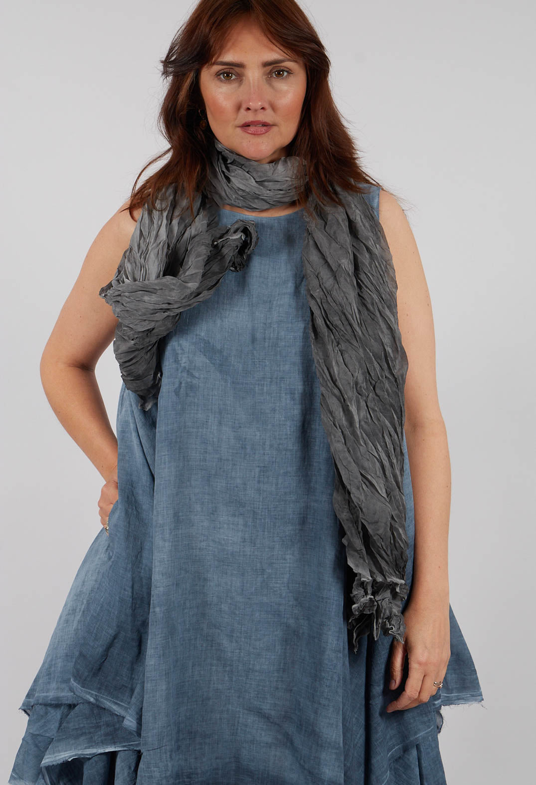 Double Layer Tunic Tank in Indigo
