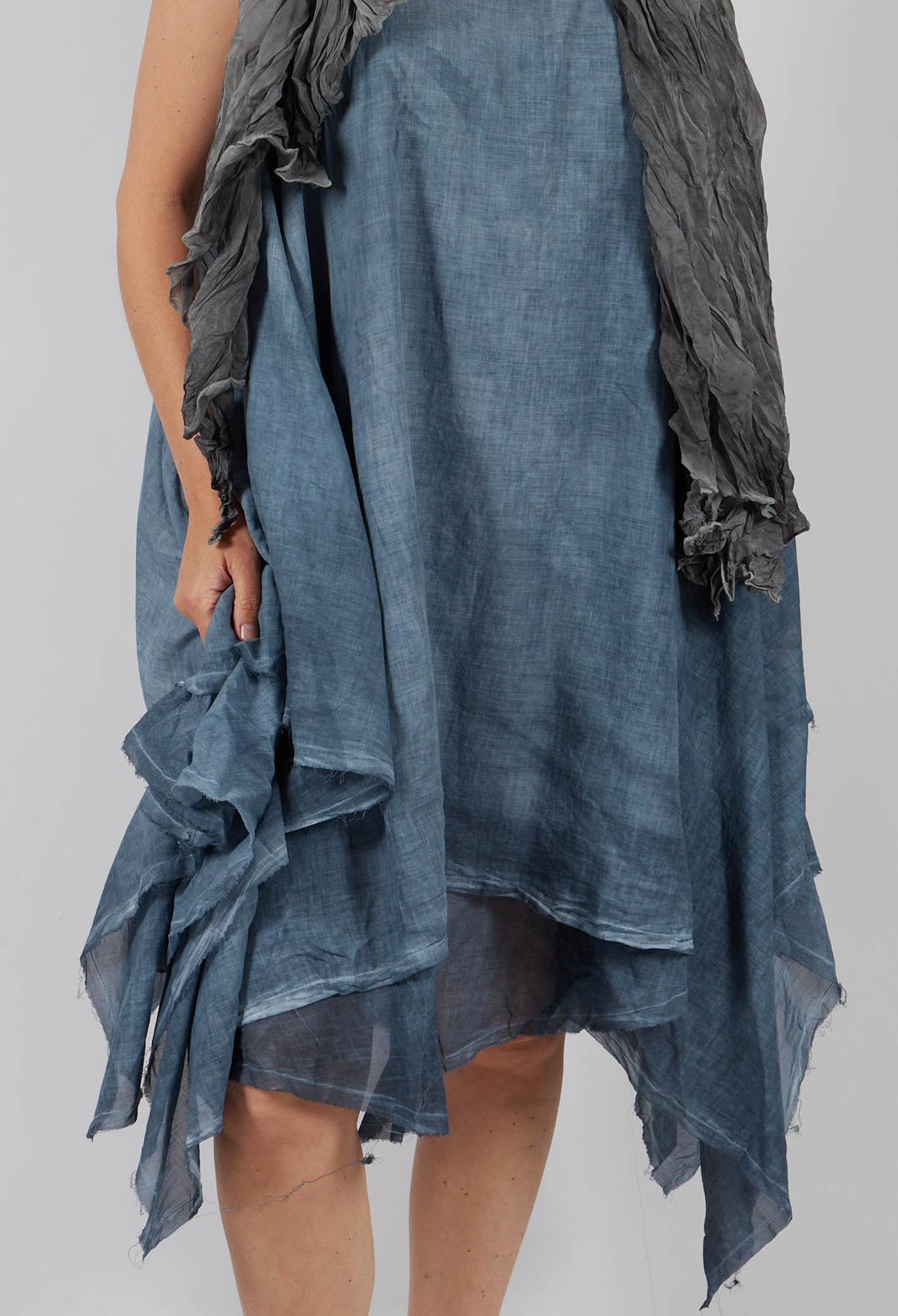 Double Layer Tunic Tank in Indigo