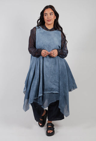 Double Layer Tunic Tank in Indigo