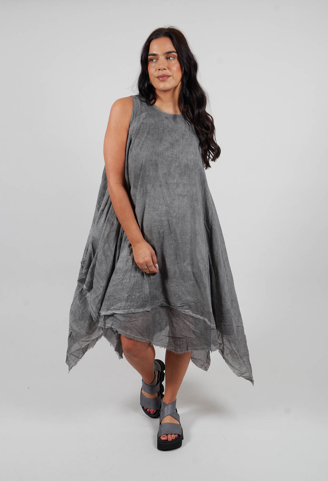 Double Layer Tunic Tank in Onyx