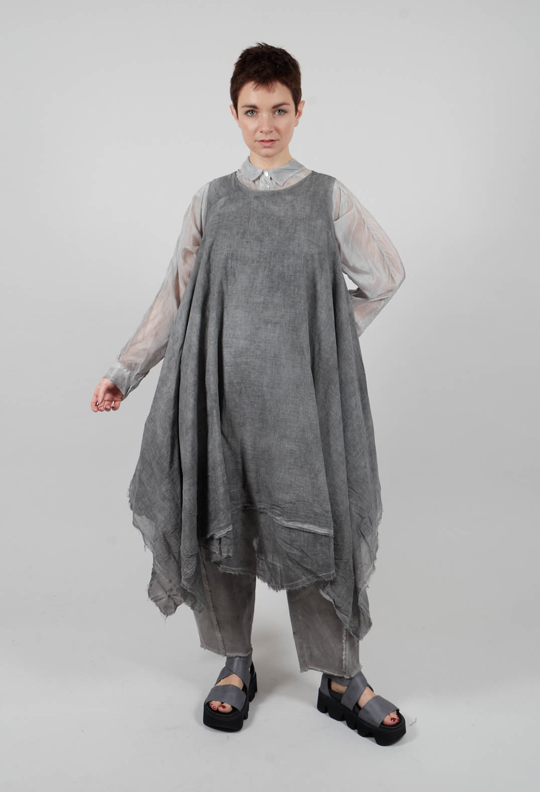 Double Layer Tunic Tank in Onyx