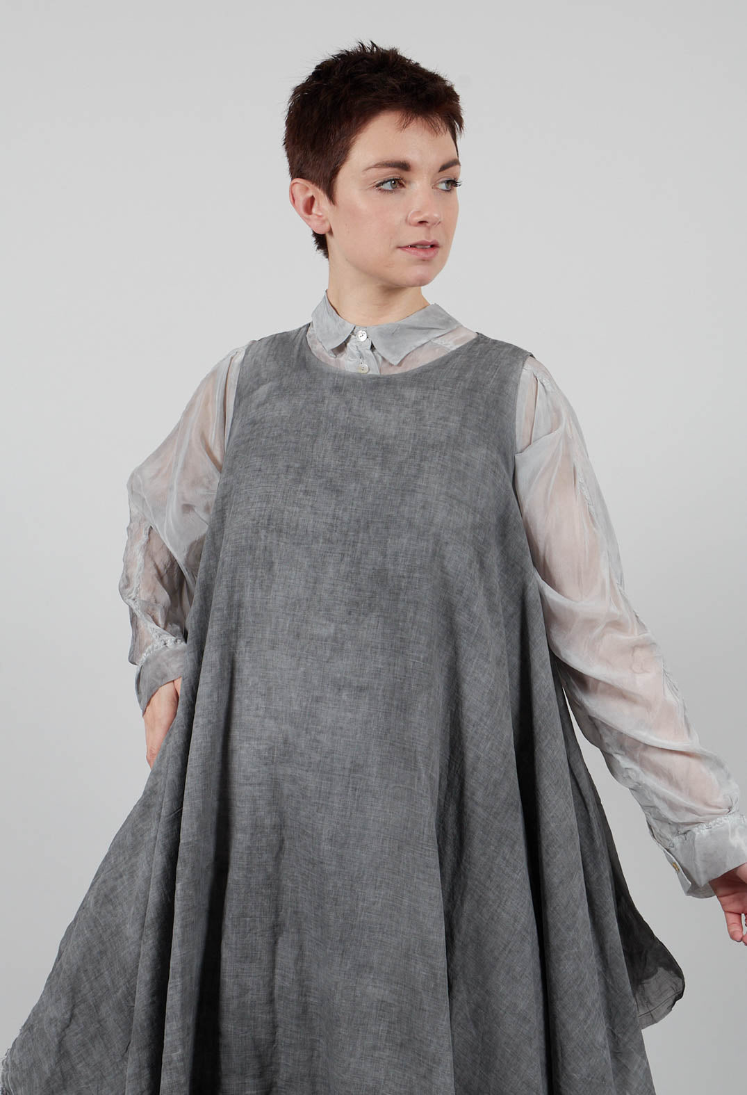 Double Layer Tunic Tank in Onyx