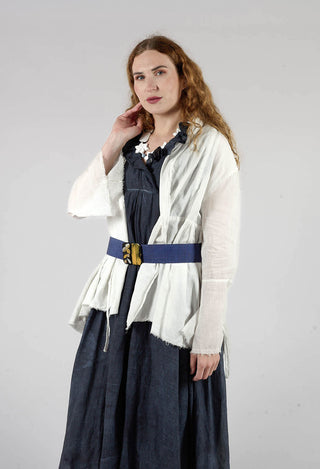Shawl Collar Wrap Top in Ice