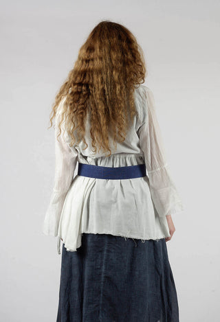 Shawl Collar Wrap Top in Ice