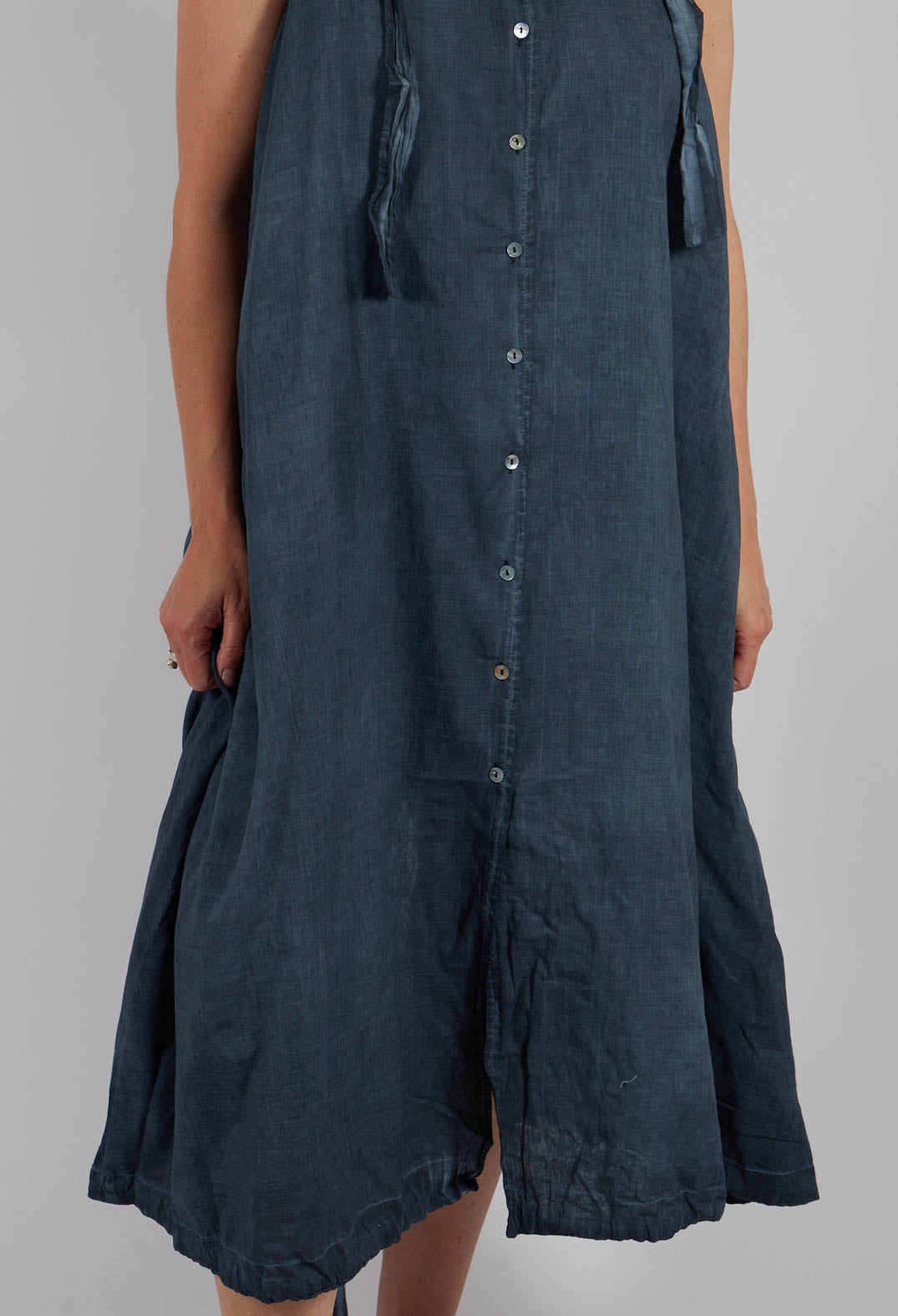 Sleeveless Hooded Dress in Indigo