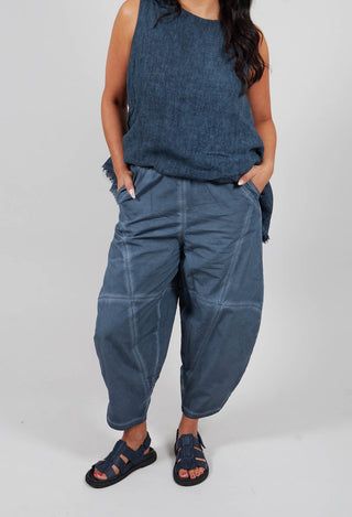Barrel Seamed Trousers in Indigo