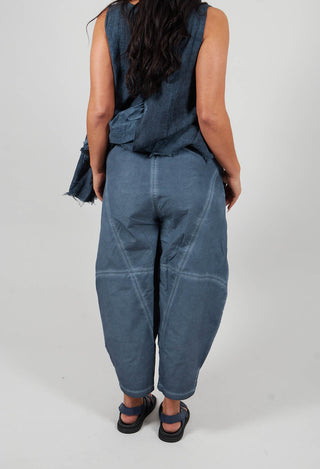 Barrel Seamed Trousers in Indigo