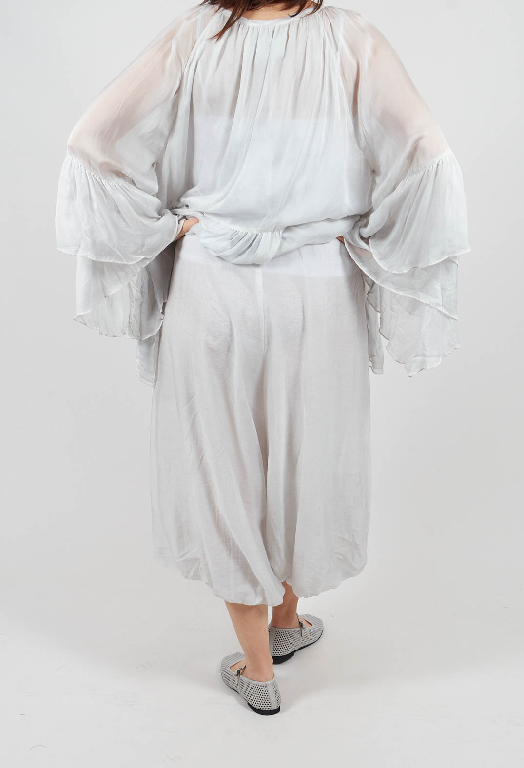 Double Layered Trousers in Salt