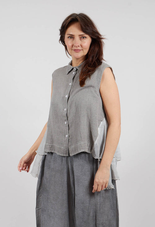 Sleeveless Gillet in Salt